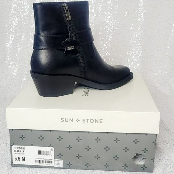 SUN & STONE Pheobie Leather Booties Sz 10 NIB - Picture 8 of 14